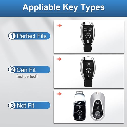 Miniatura 2 de YO&YOYE Compatible con Mercedes Benz - Funda de cuero para llavero de Mercedes Benz A B C E G K R S Class AMG Smart Remote Key (Modelo 2, marrón)