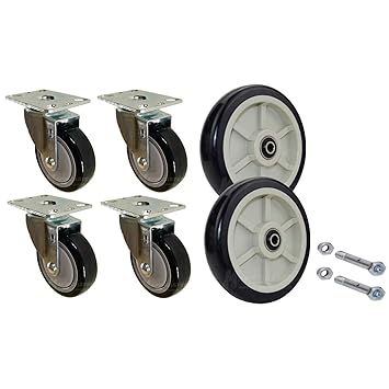 U-Boat Platform Truck Replacement Caster & Wheel Kit with Easy Rolling Ball Bearings & Hardware