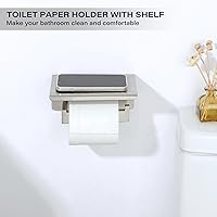 Vista 2 de Alise Soporte de papel higiénico, soporte de papel higiénico de baño con estante, dispensador de almacenamiento de rollos de papel higiénico