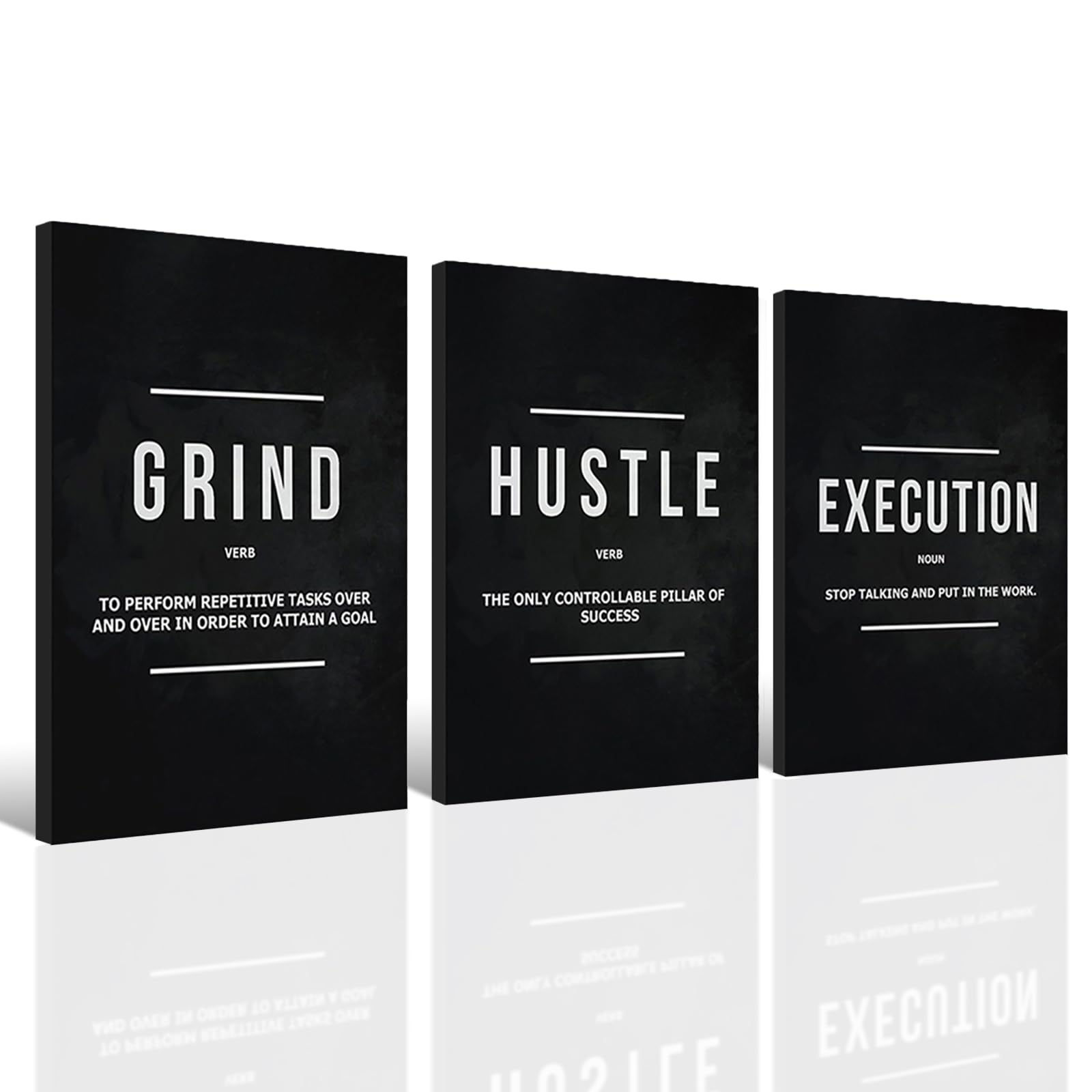 Funvalley Surperfect 3 Pcs Motivational Canvas Wall Art Set - Inspirational Quotes Posters for Living Room, Bedroom, Office Decor - Framed & Ready to Hang