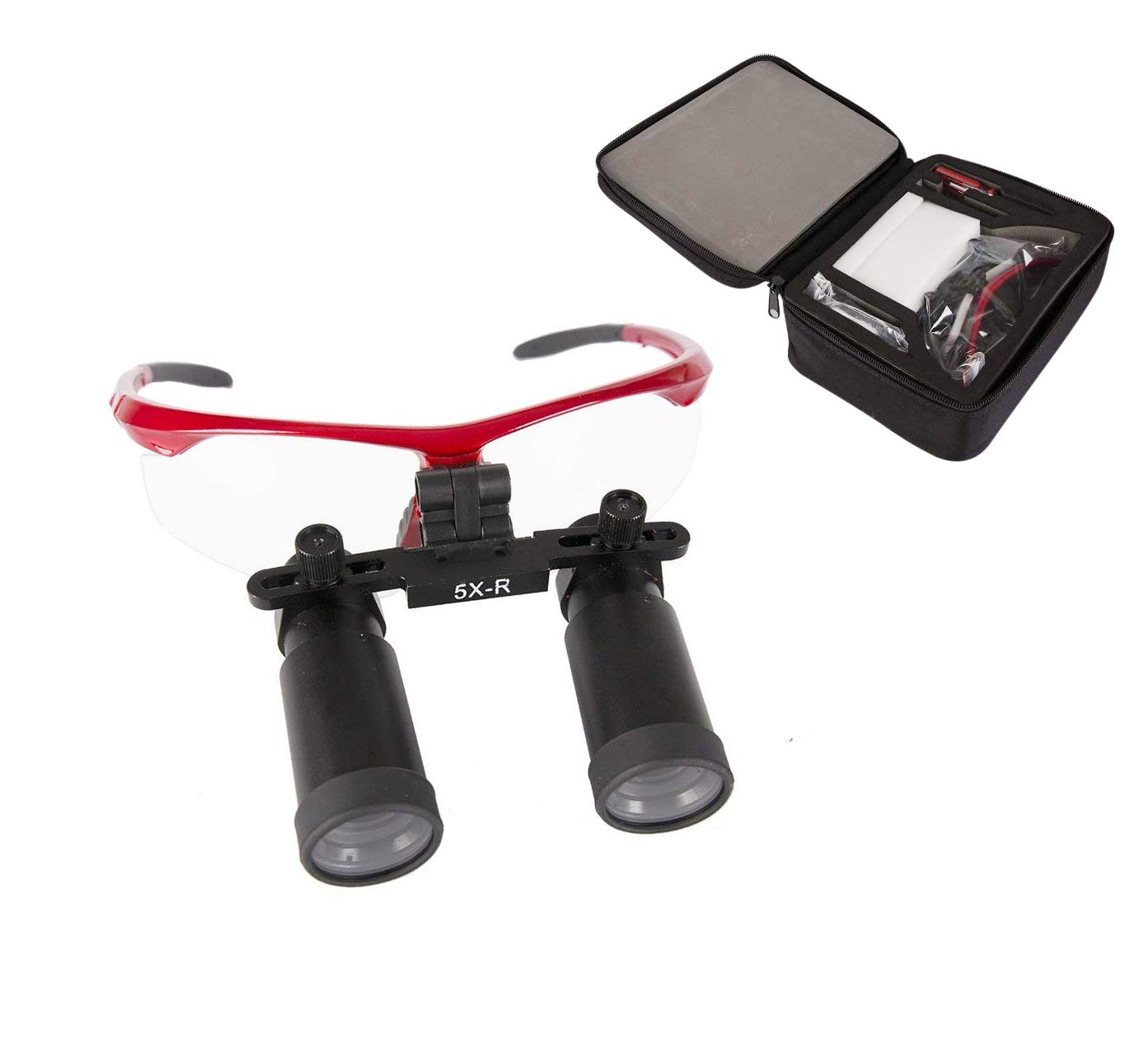 BONEW Dental Surgical Binocular Loupe Magnifier 420mm Working Distance 5.0X-R Sport Type for ENT/Vet