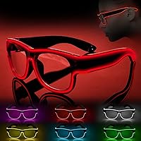 Vista 56 de Ainiv Gafas de luz inalámbrica, 3 modos, LED luminosas, que brillan en la oscuridad, para fiestas, DJ, EDM, Halloween, Navidad Inalámbrico - Rosa