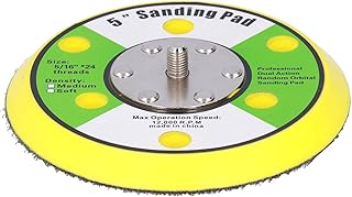 Hookit Sanding Pad 5In Sanding Pad 5/16‑24 Hook and Loop Pu Backing Plate Pneumatic Sander Buffer 12000Rpm 5In Sanding Pad