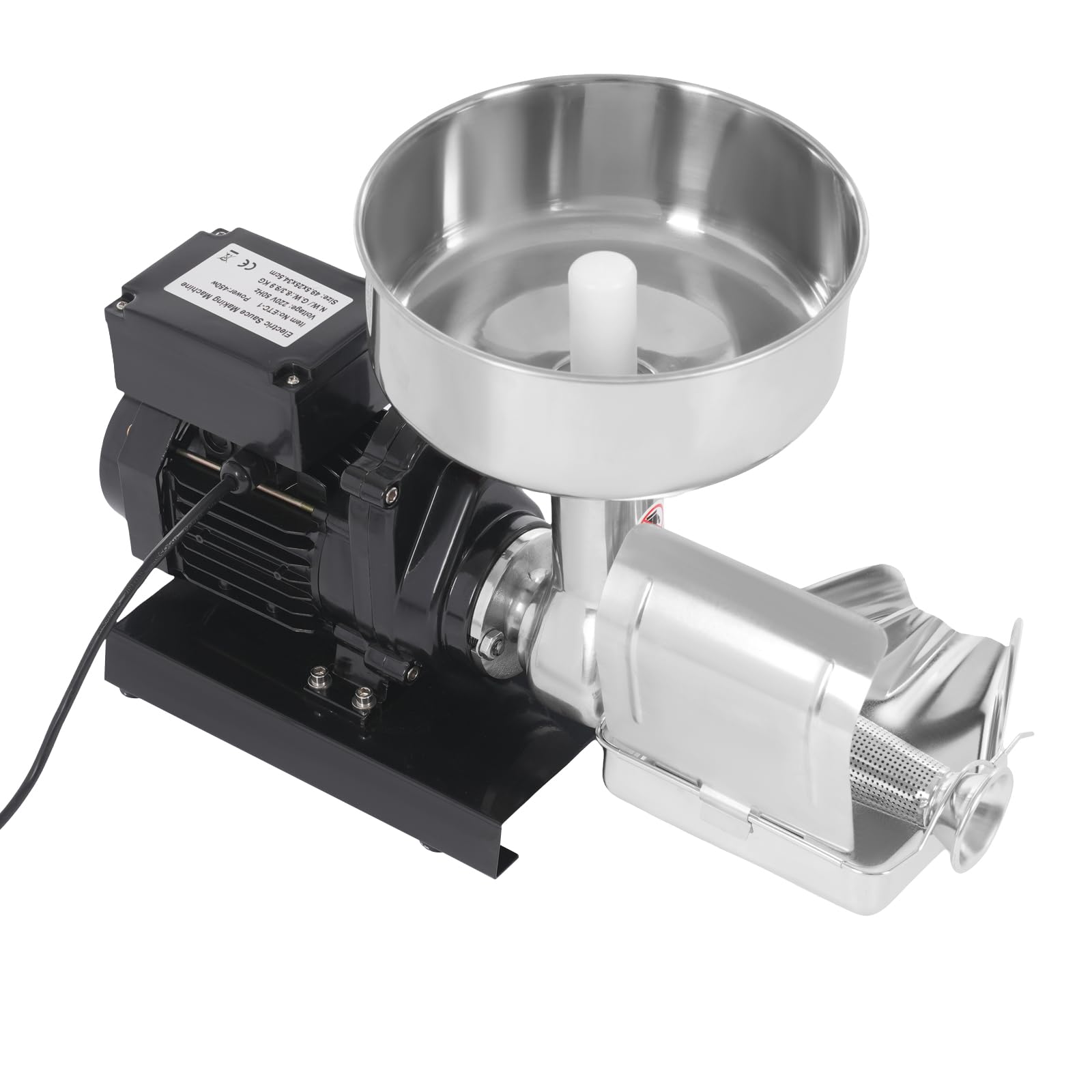 Elektrisch Tomatenpresse aus Edelstahl 450W Professionelle Passiermaschine Elektrisch Beerenpresse Tomaten Passiergerät Für Tomatensauce, Erdbeersauce, Heidelbeersauce und Anderen Marmeladen