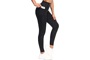 Slim-Fit Workout Leggings with Tummy Control and Printed Pockets for Women
