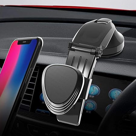 Amazon Dreamsoule 車載ホルダー スマホホルダー マグネット 強力ネオジウム磁石 スマホ車載ホルダー ダッシュボードホルダー 落下防止 360 回転可 伸縮ヘッド 粘着ゲル吸盤 スマホ位置調整自由 多機種対応 ブラック 携帯電話ホルダー 車 バイク
