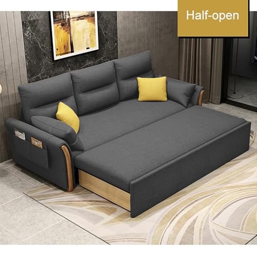 Unicorn Furniture Convertible Sofa Bed King Size Pull Out Sofa Bed with Storage in Cotton Fabric, Tool-Free Assembly, Modern Reclining Sleeper Sofabed for Living Room, Guest Room & Small Spaces (Grey) - Image 3