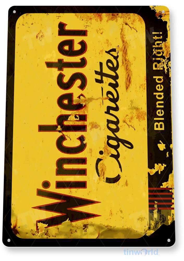 Amazon.com: Tinworld Tin Sign: Winchester Cigarettes Rustic Retro Tobacco  Smoke Cigar Bar Shop Sign C369 : Home & Kitchen