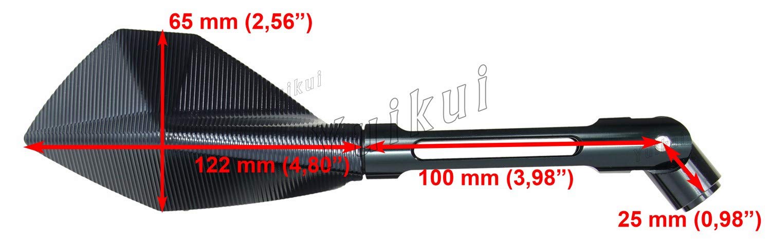 Amazon | YUIKUI RACING 汎用 バイク ミラー CNC アルミ ミラー