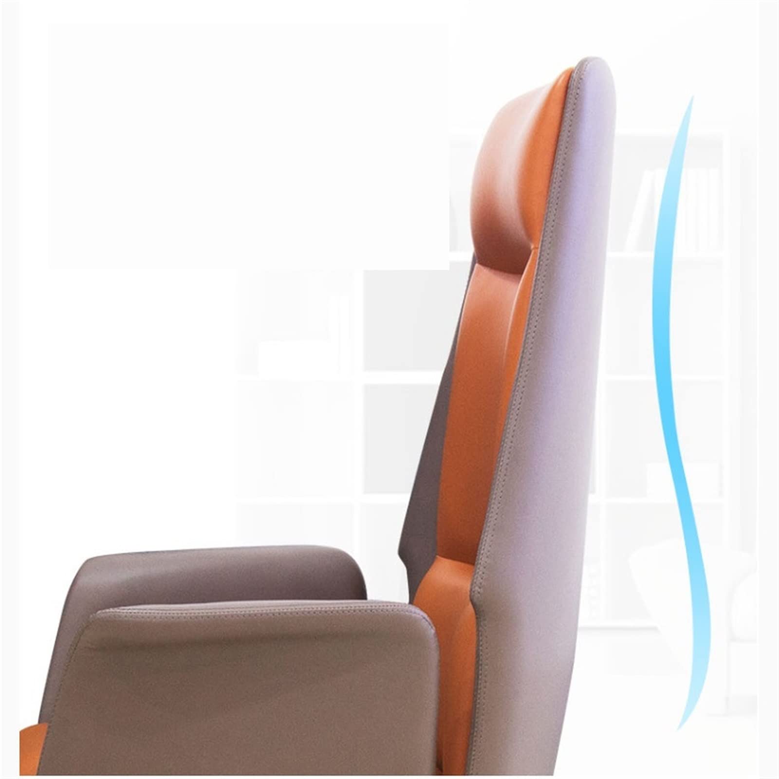 Nowoczesne, minimalistyczne krzesło biurowe, prawdziwa skóra bydlęca, domowe krzesło szefa do nauki i grania, ergonomiczny design, stylowe, wygodne