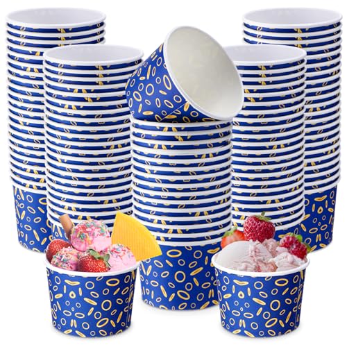 Jingmore 100 gobelets crème glacée 8 oz bleu or en vrac