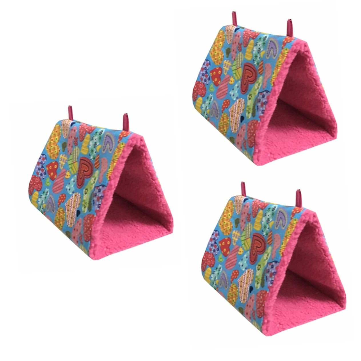 DOITOOL 3 Piezas Juguetes pajaros Accesorios para pájaros Hamacas para pájaros Hamacas de pájaros Accesorios para Aves Juguetes para pájaros triángulo Hamaca de pájaro Nido de Pájaro
