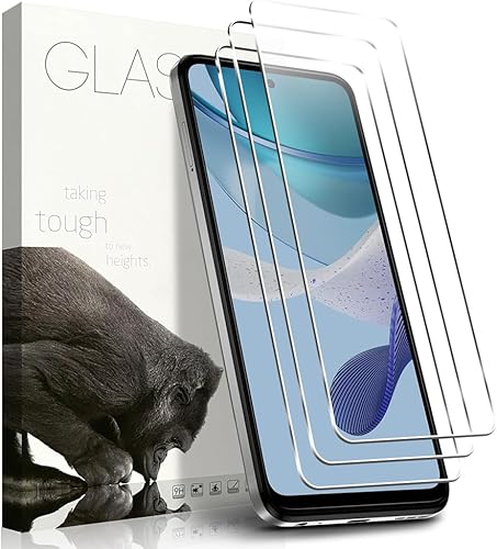 [Paquete de 3] Protector de pantalla de vidrio templado compatible con Motorola Moto G 5G 2023 con película protectora 9H antiarañazos transparente
