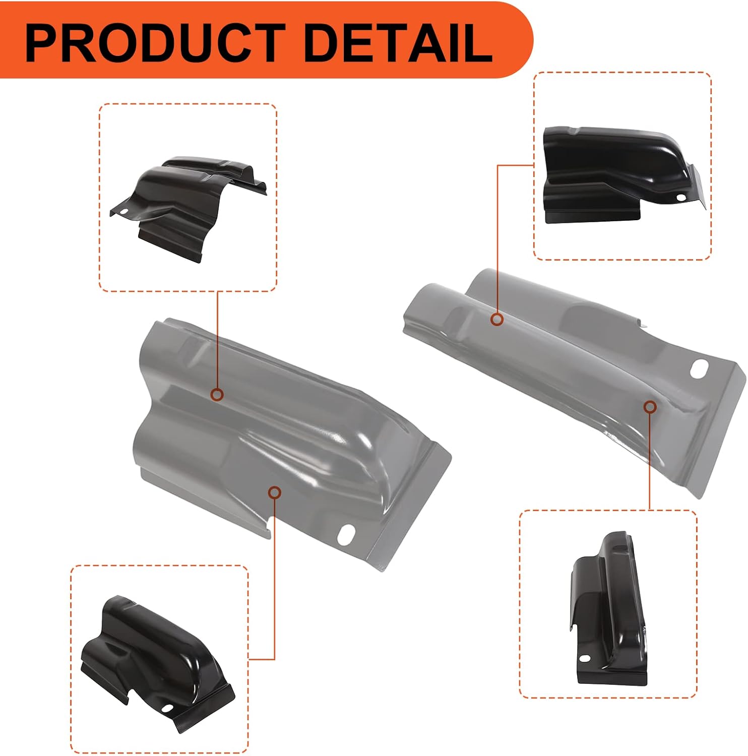 ECOTRIC Steel Cab Corners Compatible with 2009-2014 Ford F150 Crew Cab 4 Door Pickup Truck, Rust Repair Cab Corner Covers Left & Right