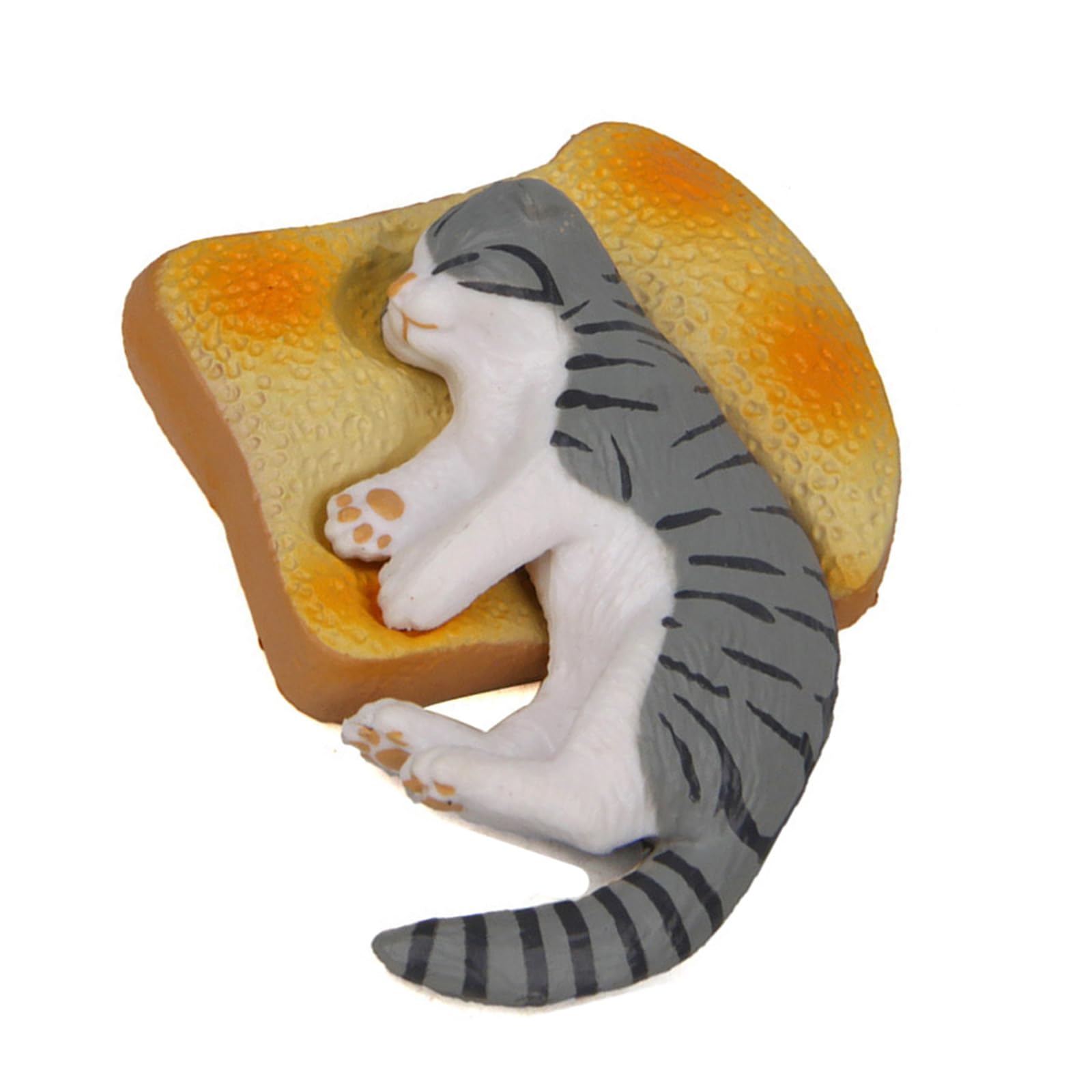 hogtnd Funny Toasts Bread Cushions and Cats, Miniature Figure, Creative PVC Statue, Ornaments for Nursery Decorations, Photography Props, Toasts, Bread Cats, Plastic Ornaments