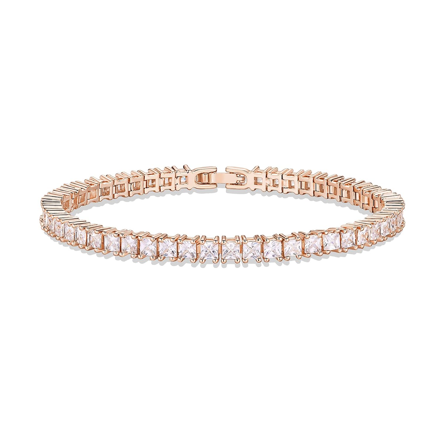 PAVOI 14K Gold Plated Cubic Zirconia Classic Tennis Bracelet | Gold Bracelets for Women | 4mm CZ, Size 6.5-7.5 Inch