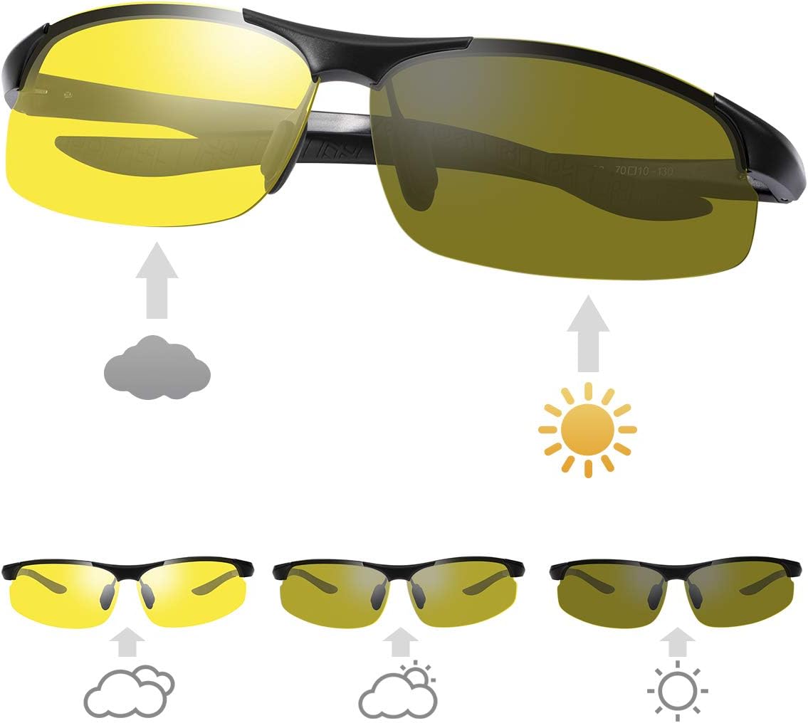 YIMI Men Women Photochromic Polarized Sport Sunglasses Cycling Fishing Driving Glasses UV400 Protection Anti Glare Eyeglasses