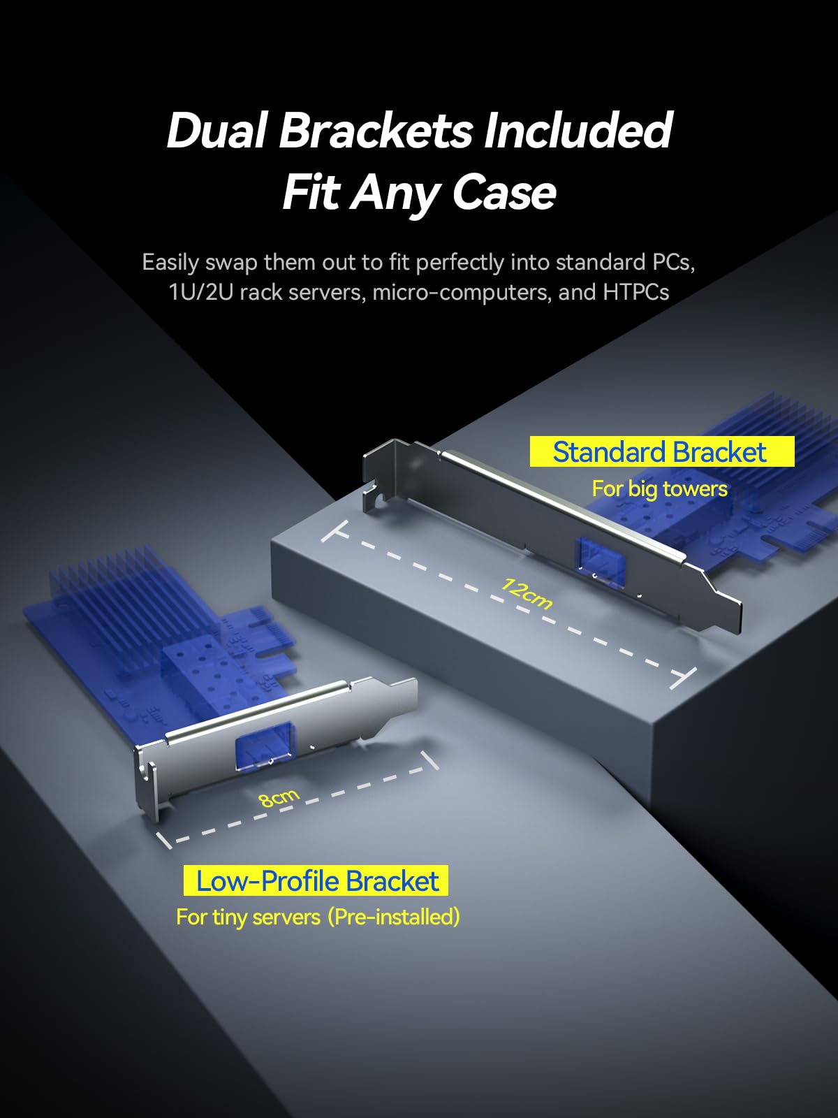 Xike SKN-8127AF-X1 Scheda di rete SFP+, velocità di trasferimento 1G/10G, PCIe 4.0 x1, chip Realtek RTL8127, per PC desktop e server