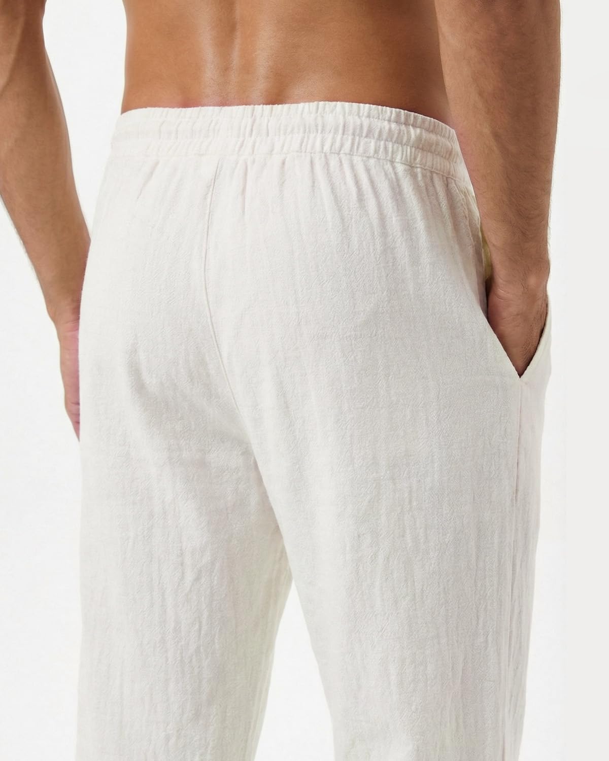 Zylioo Pantaloni alti in lino con cavallo da 83,8 cm/88,9 cm, pantaloni extra lunghi da uomo, pantaloni estivi a gamba larga, leggeri e casual