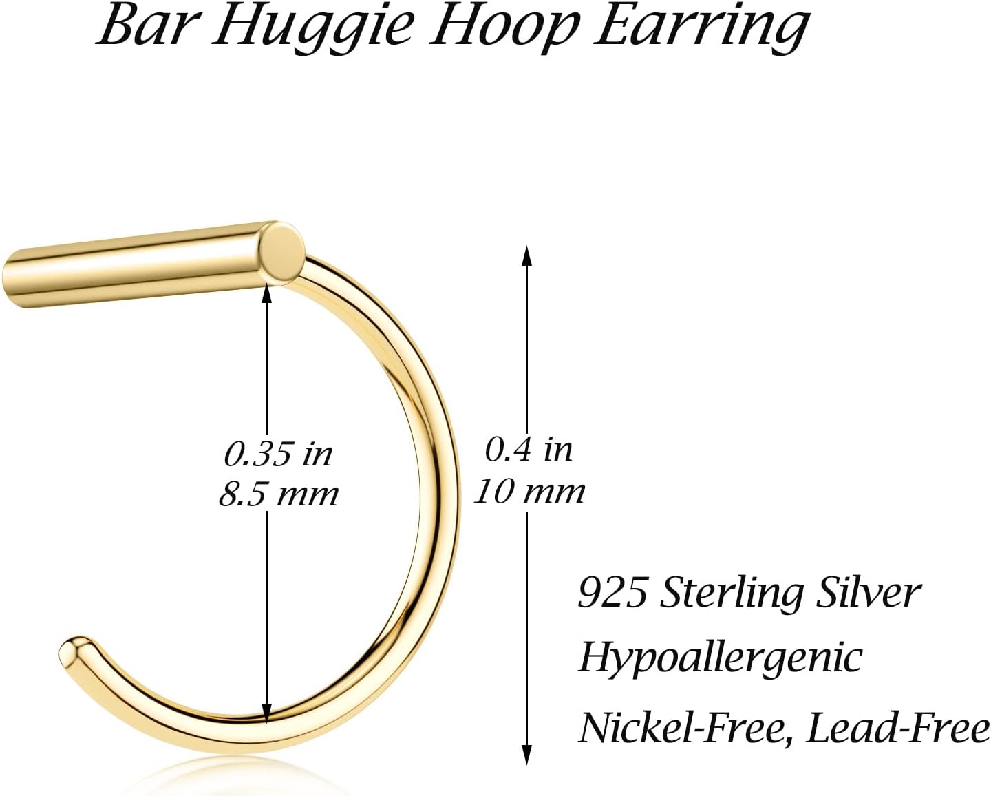 SEVENWELL 925 Sterling Silver Half Hoop Earrings for Women Tiny Open Huggie Cartilage Hoop Earring Hypoallergenic Minimalist Everyday Jewelry - Image 4