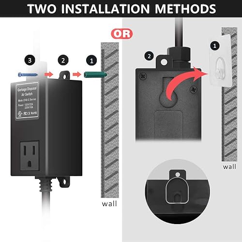 Miniatura 3 de Briidea - Kit de interruptor de aire para eliminación de residuos de fregadero con botón de aire largo de níquel cepillado de acero inoxidable de