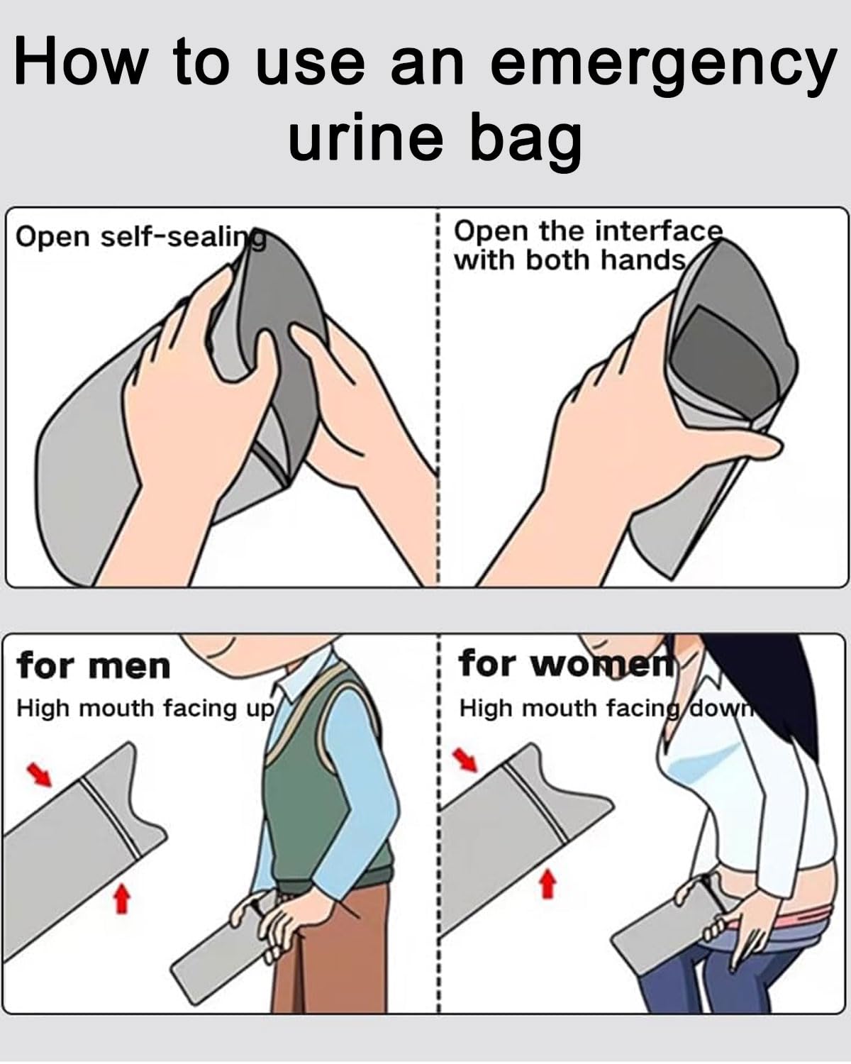 DAFNE 8Pcs Contenitore USA e Getta Urina, Urinatoio da Viaggio, Sacchetti Vomito da Viaggio, Sacchetti per Toilette da Campeggio, Viaggi, Ingorghi, WC Portatile per Uomini, Donne(700ml)