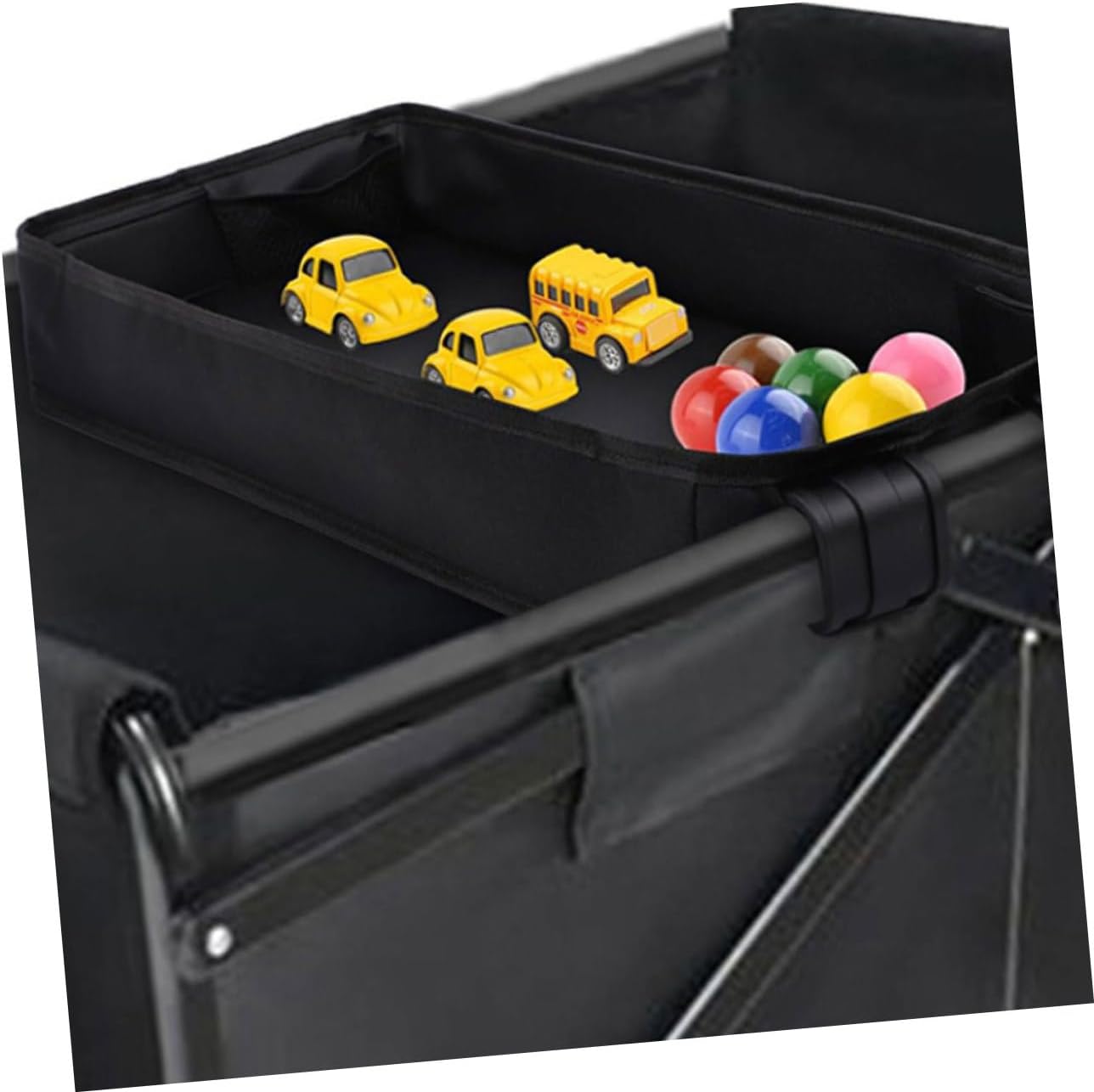 KOMBIUDA Stroller Snack Tray Cup Holder Clip Organizer for Carriage Canvas Material Lightweight Design for Easy Portability Black Xl