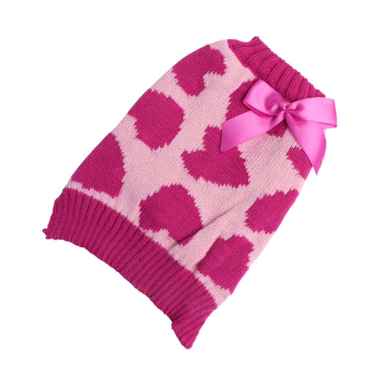 Housoutil 3 Pièces Saint Valentin pour Animaux de Compagnie Pull-Over Sweats à Capuche Chauds vêtements de fête pour Animaux de Compagnie Pull pour Chien Hiver Veste avec Chapeau Robe
