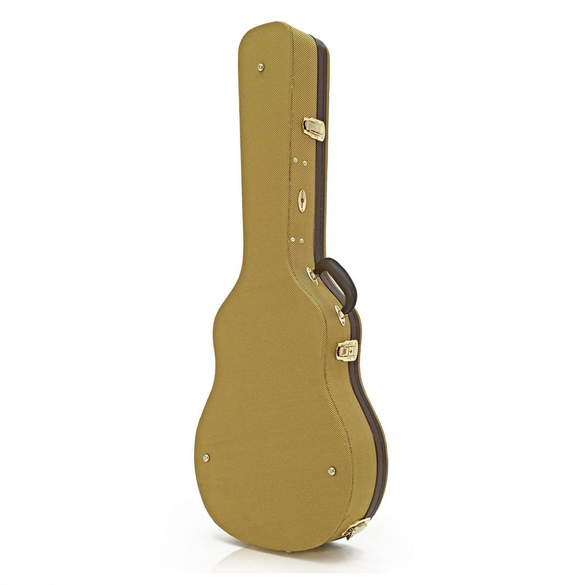 Gear4music - Custodia rigida in tweed per chitarra semi acustica a corpo cavo | Chiusure a chiave in stile vintage, interno foderato in peluche, tasca dedicata per corde e accordatore