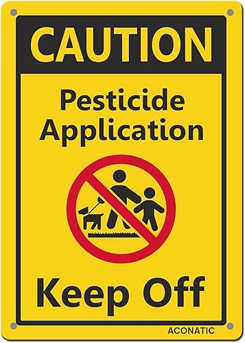 Letrero de aluminio para aplicación de pesticidas, letrero de advertencia de 8 x 12 pulgadas