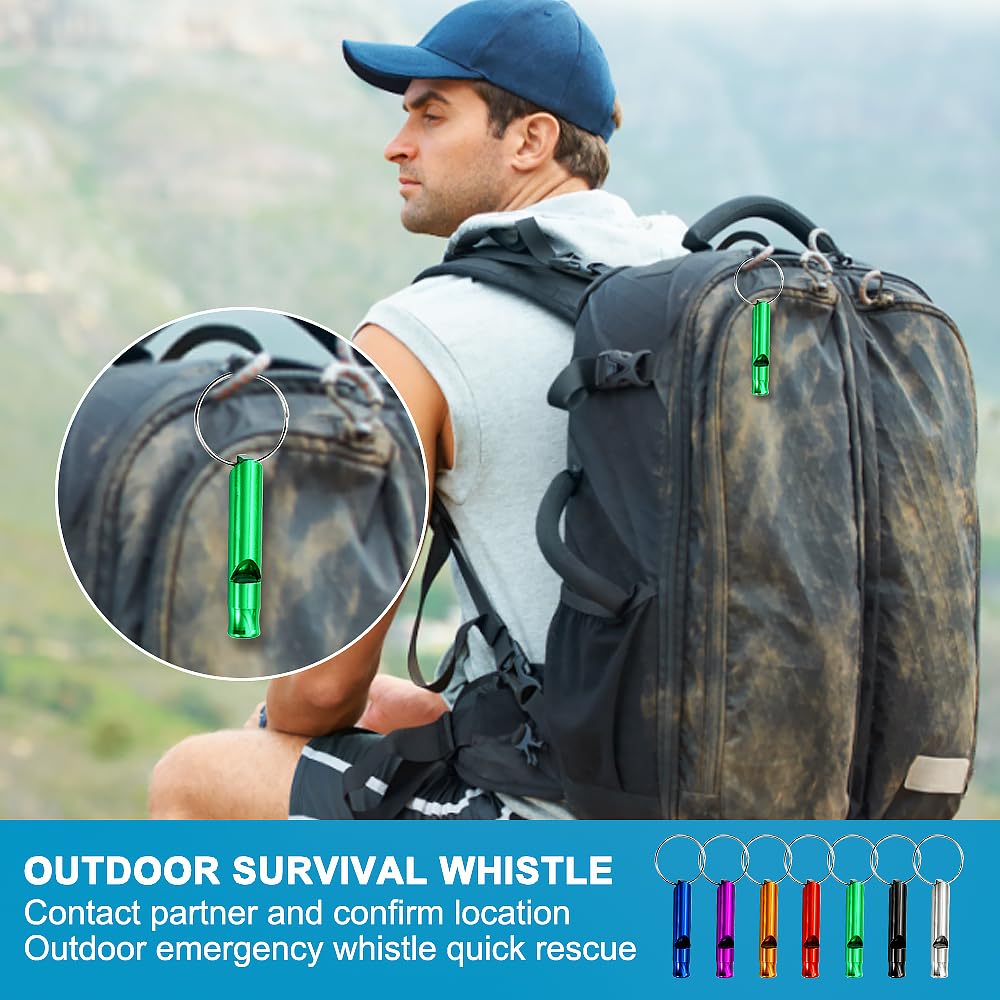 Fischietto Emergenza In Alluminio - 21 Pezzi Con Portachiavi Per Sport, Trekking E Sopravvivenza - Foto 9