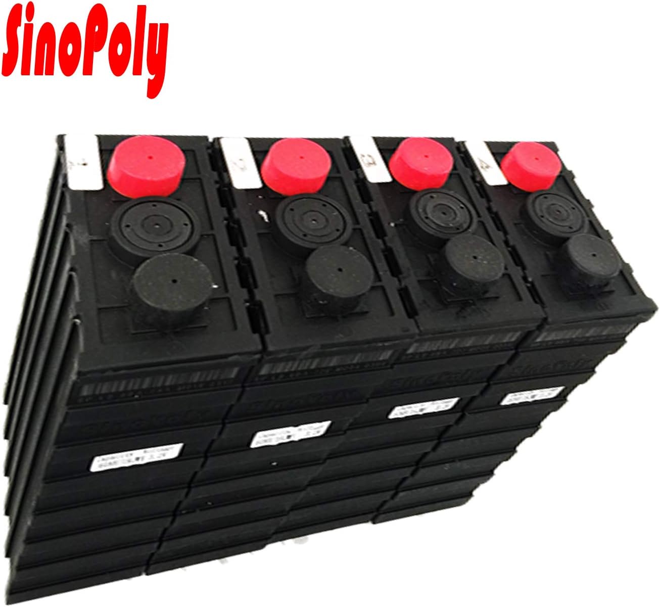 Sino Poly 12V 100Ah LiFePO4 Battery Cell, 2000+ Cycle Life 300A Constant Discharge Fast Charge Prismatic Batteries, Plastic Cover (Contain 4S 3.2V 100Ah Cell) EV RV Use
