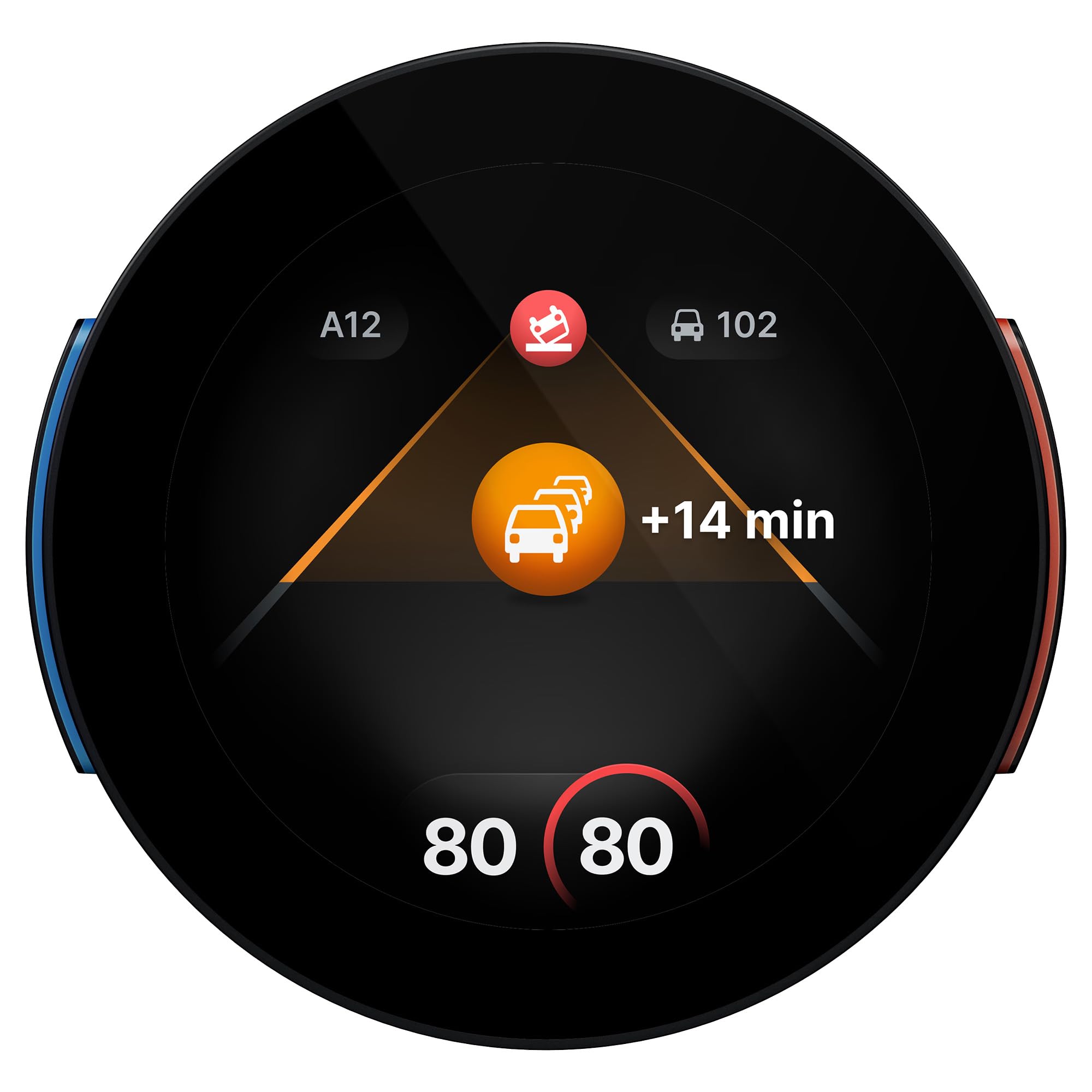 Flitsmeister Dash Verkehrswarner mit Display & eSIM – Funktioniert ohne Smartphone – Echtzeit Radar- & Verkehrs­warnungen – Inkl. Halterung & USB-C Ladegerät – ABO erforderlich (9 99 €/Monat)