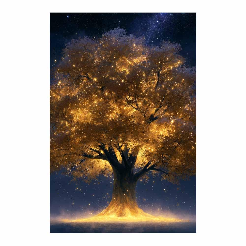 PUQAAEO Tree Of Life Wall Art Teals Gold Oak Art Modern Abstract Print Poster,Aesthetic Wall Art For Farmhouse Home Wall Hanging Decoration Supplies(Multicolor)-60x90cm Unframed