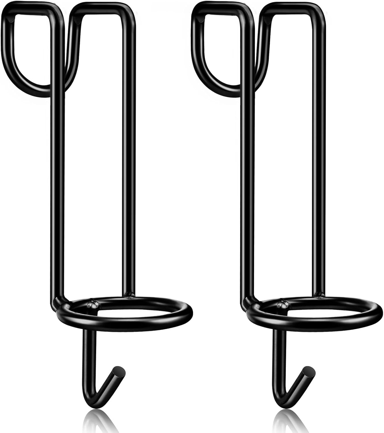Hicarer 2 Pack Horse Water Bucket Hooks Portable Horse Bucket Hooks Removable Hangers Equestrian Stall Accessories Livestock Supplies, Over The Fence, Hang on Stall Walls (Black)