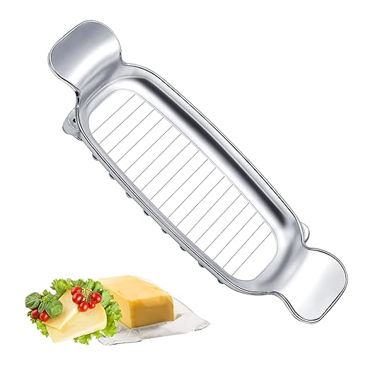 Stainless Steel Cheese Cutter and Butter Slicer - Multifunctional Kitchen Food Tool for Block Cheeses and Butter