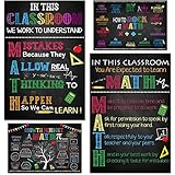 4 Pcs Math Posters (11'x17') - Math Classroom Supplies for Teachers, Decorations for Elementary, Middle, and High School, Mathematics Education, Essential Classroom Signs Must Haves