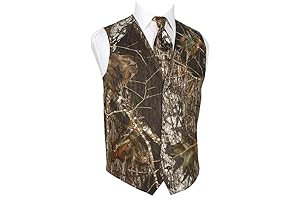 HBDesign Mens Camo Wedding Vest and Tie Set