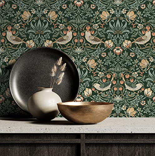 Nextwall Aves Garden Peel And Stick Wallpaper (Forest Green) #TOP1