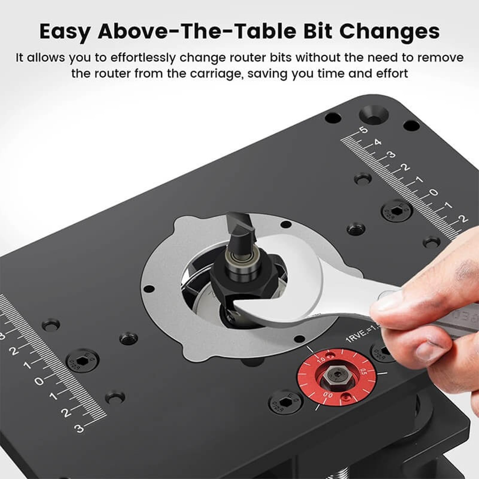 Système de Levage de Routeur, Table de Levage de Précision pour Moteur de 3-1/2 de Diamètre, Plaque 9-1/4'' X 11-3/4'' et Kit de 3 Anneaux D'insertion, Compatible avec