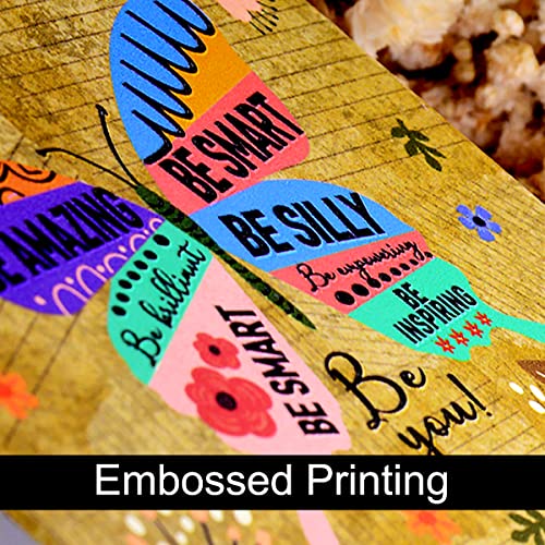 Inspirational Quotes Desk Decor Gifts For Women Girls Friends-Motivational Sign Ceramic Plaque With Wooden Stand-Cheer Up Gifts For Friends Women (Butterfly) #TOP3