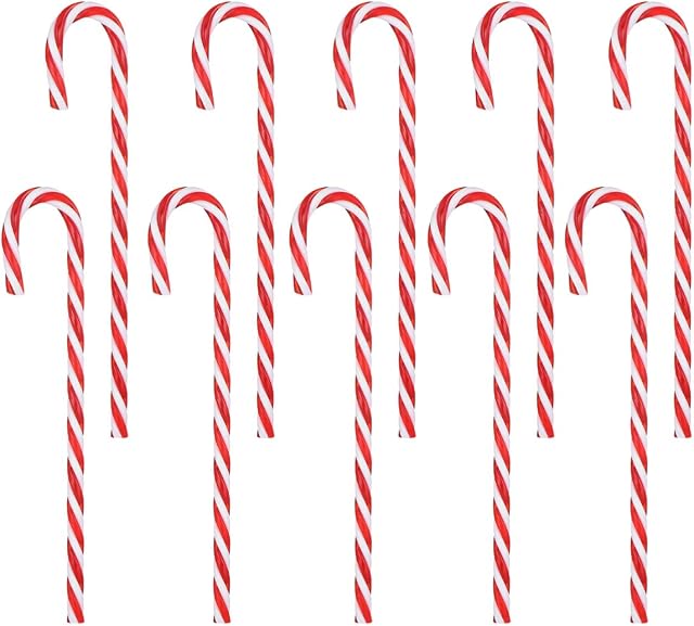 Amosfun 24 Pcs Santa Claus Crutches Classical Festive Christmas Props Walking Sticks Xmas Canes for Christmas Holidays Festivals