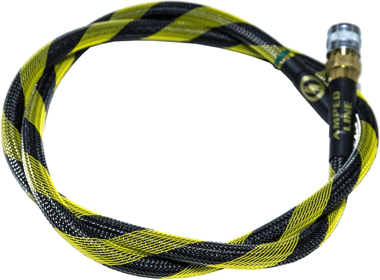 AMPED Airsoft Amped Line | Standard Weave for PolarStar, Wolverine, and Redline HPA Units 36 Inch (Recommended) Black & Yellow