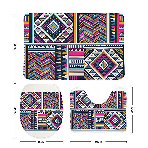 Tapis de salle de bain ethniques multicolores pour une ambiance bien-être et évasion - 3