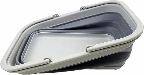 Miniatura 47 de SAMMART Tina de plástico plegable con asa de 9.2 L (2.3 galones), cesta de picnic portátil al aire libre, lavabo plegable para lavar platos