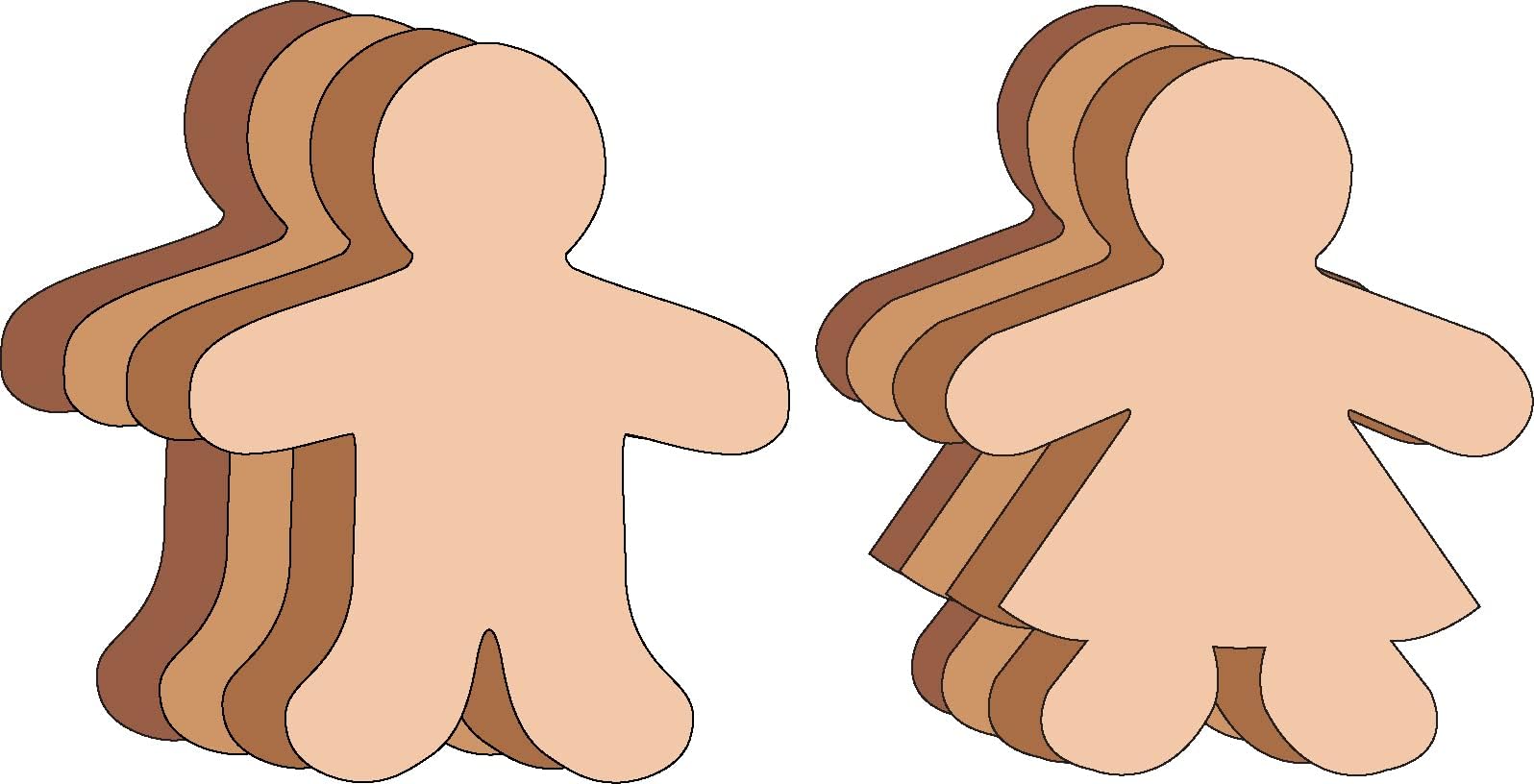 3” Kids Shape Set Multicultural Small Creative Cut-Out Set, 62 Cut-Outs Total in a Pack for Around The World, Unity in Diversity Kids’ Craft Projects for School/Classroom
