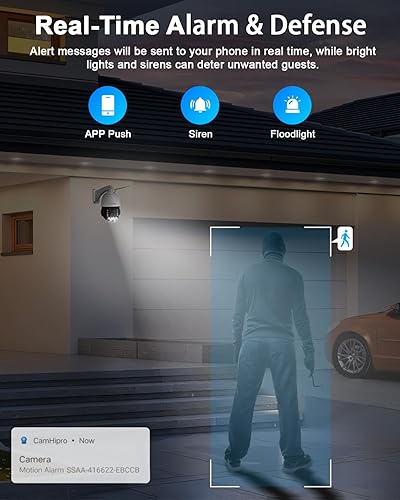 Miniatura 6 de Cámara de seguridad PTZ 4K para exteriores con zoom óptico de 30X, visión nocturna de 1000 pies, cámara IP inalámbrica RTSP WiFi de 8MP 360,