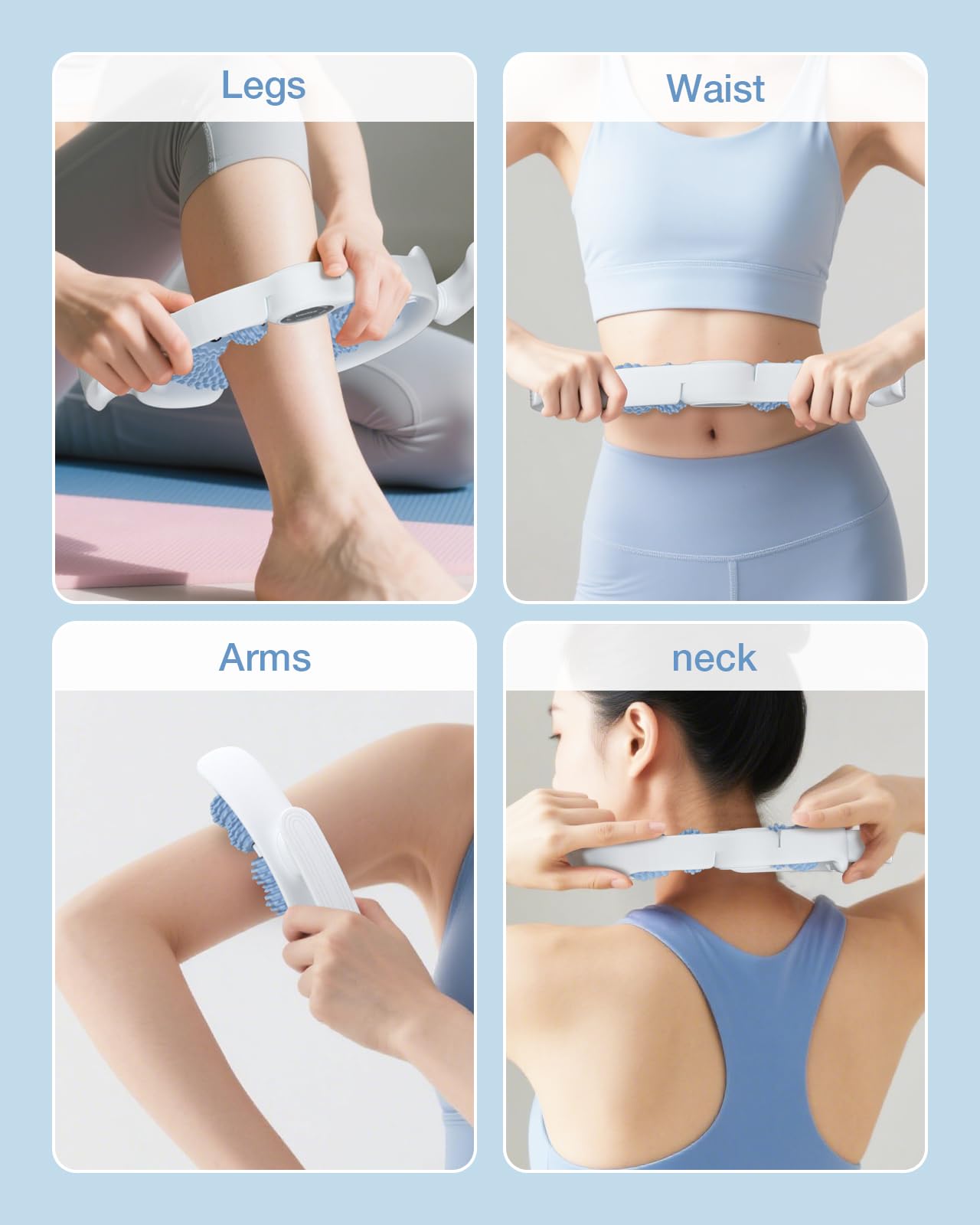bedee Masseur Manuel Anti-Cellulite avec Têtes de Massage Amovibles, pour Lifter, Raffermir et Lisser la Peau, Les Bras, la Taille, les Cuisses et les Fesses, Bleu