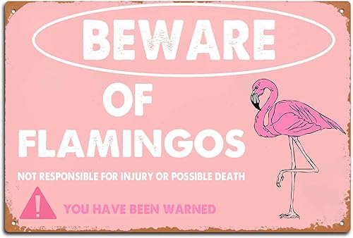 Miniatura 14 de xitangyouyu Decoración de flamenco, letrero de metal de 12.0 x 8.0 pulgadas, divertido letrero retro para mujeres, regalos de flamenco rosa,