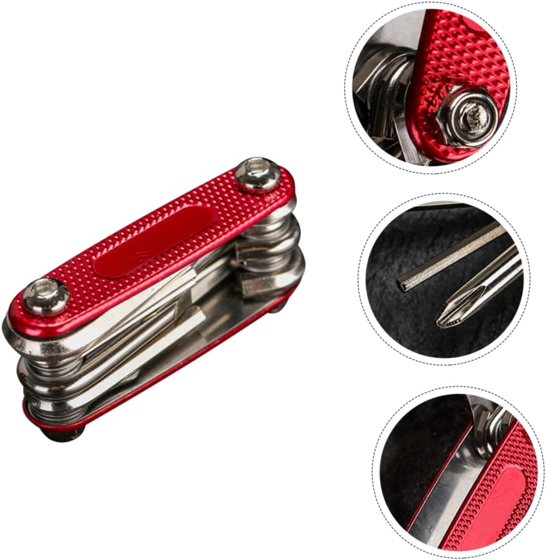 1Pc Multi Function Bike Repair Tool Kit Versatile Wrench for Bicycles Durable Socket Combination for Outdoor Cycling for Home Use Red
